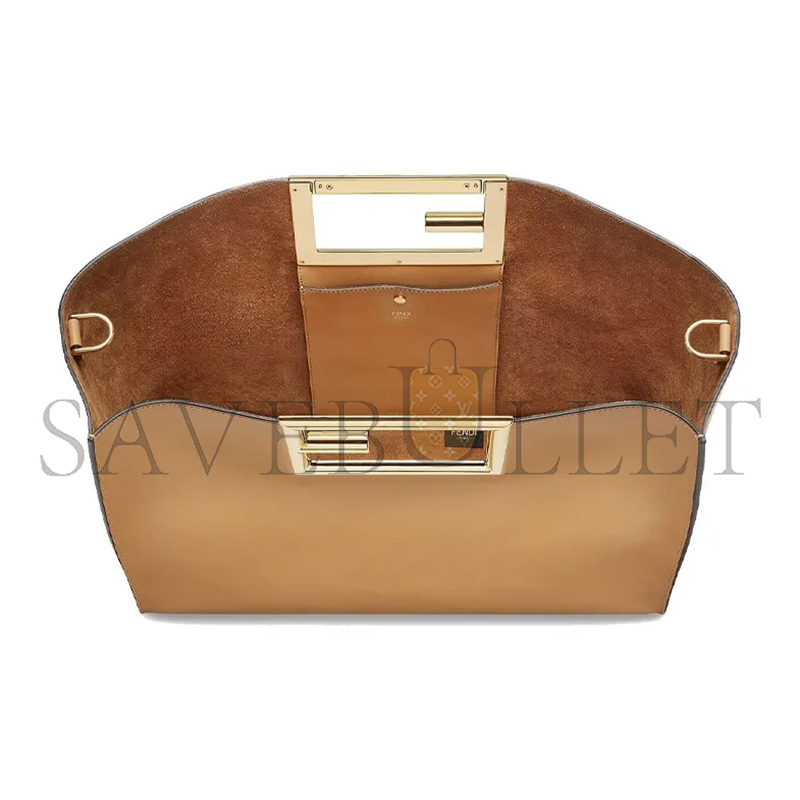 FENDI VITELLO KING MEDIUM FENDI WAY TOTE MIELE SCURO 8BH391AAIWF15KR (40*29*17cm)